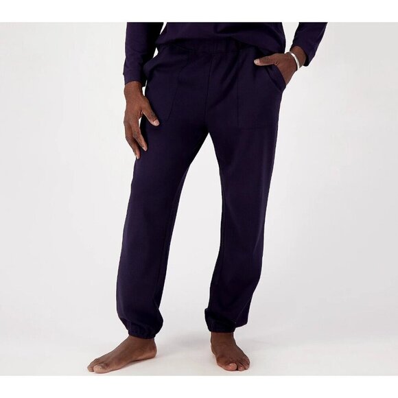 Men with Control Pull-On Jogger Pants with Pockets Navy,Large - Picture 1 of 1